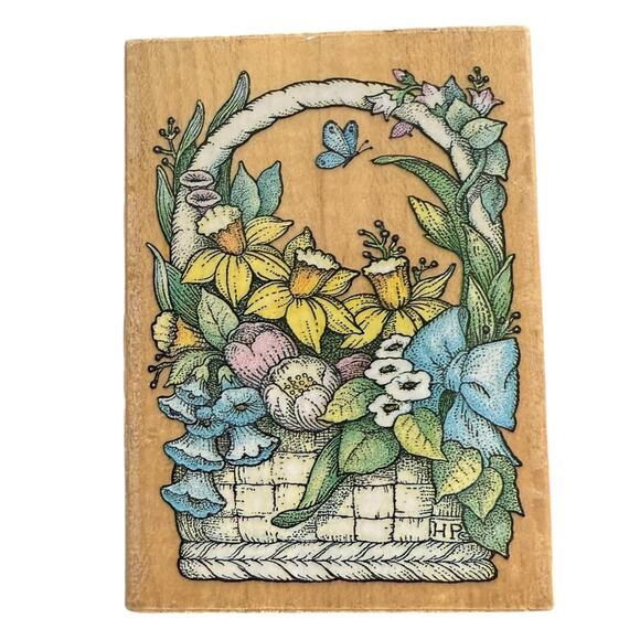 All Night Media Spring Bouquet 468H Large Vintage Rubber Stamp 1993 - Picture 1 of 3